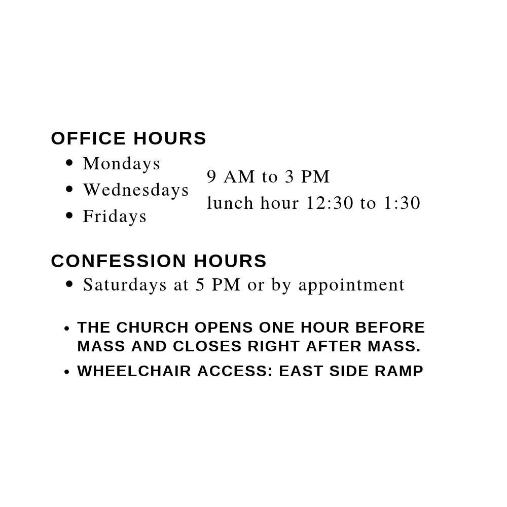 office times and church opening